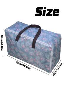 1pc Large Capacity Oxford Cloth Storage Bag, Multi-Use For Clothes And Bedding. Lightweight Zipper Handbag For Moving, Perfect For Organizing Quilts. Great For Home, Bedroom, Autumn And Festival Decoration. - Flamingo - View 3