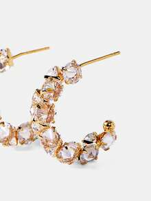 MOTF PREMIUM 18K GOLD-PLATED FASHION FLASH C-SHAPED STUD EARRINGS NICHE HIGH-END VERSATILE EARRINGS - Yellow Gold - View 4