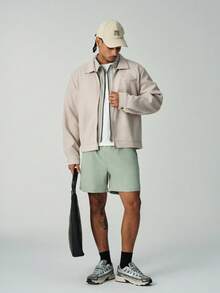 ÉpureWay Men's Fashionable Casual Zip-Up Long Sleeve Overcoat Crop Jacket For Men Men Zip Up Jacket Designer Jacket Men Men Summer Jacket Men Jackets Casual - Apricot - View 4