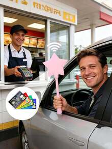 1PC Star Magic Wand Tap-To-Pay Card Holder Contactless Credit Transit Card Sleeve Commute Travel Creative Gift Magic Fans NFC Payment Wand Fantasy Cosplay Enchanted Gadget Novelty Accessory Princess Fairy Functional Prop Daily Use - Star Magic - View 7