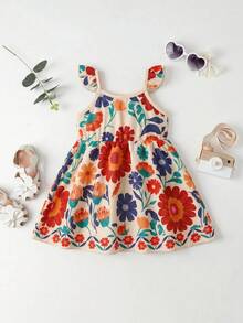Travachic KIDS Travachic KIDS 女婴休闲可爱甜美碎花无袖松紧腰连衣裙 - 彩色 - 查看 5