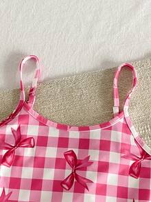 2 pièces Ensemble débardeur et short pour filles, tricoté doux confortable mignon et sucré avec motif imprimé sur tout le vêtement, meilleur cadeau pour les filles - Multicolore - Voir 3