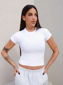 Maju Mazalli Camiseta deportiva de manga raglán de unicolor - Multicolor - Ver 4
