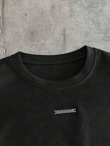 AXEPEAK Men's Crew Neck Short Sleeve Casual Loose Fit T-Shirt - Black - View 5