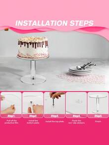 Transparent Acrylic Cake Stand, Detachable For Wedding Celebration, Birthday Cake Stand, Wedding Dessert Display Stand - Clear - View 4
