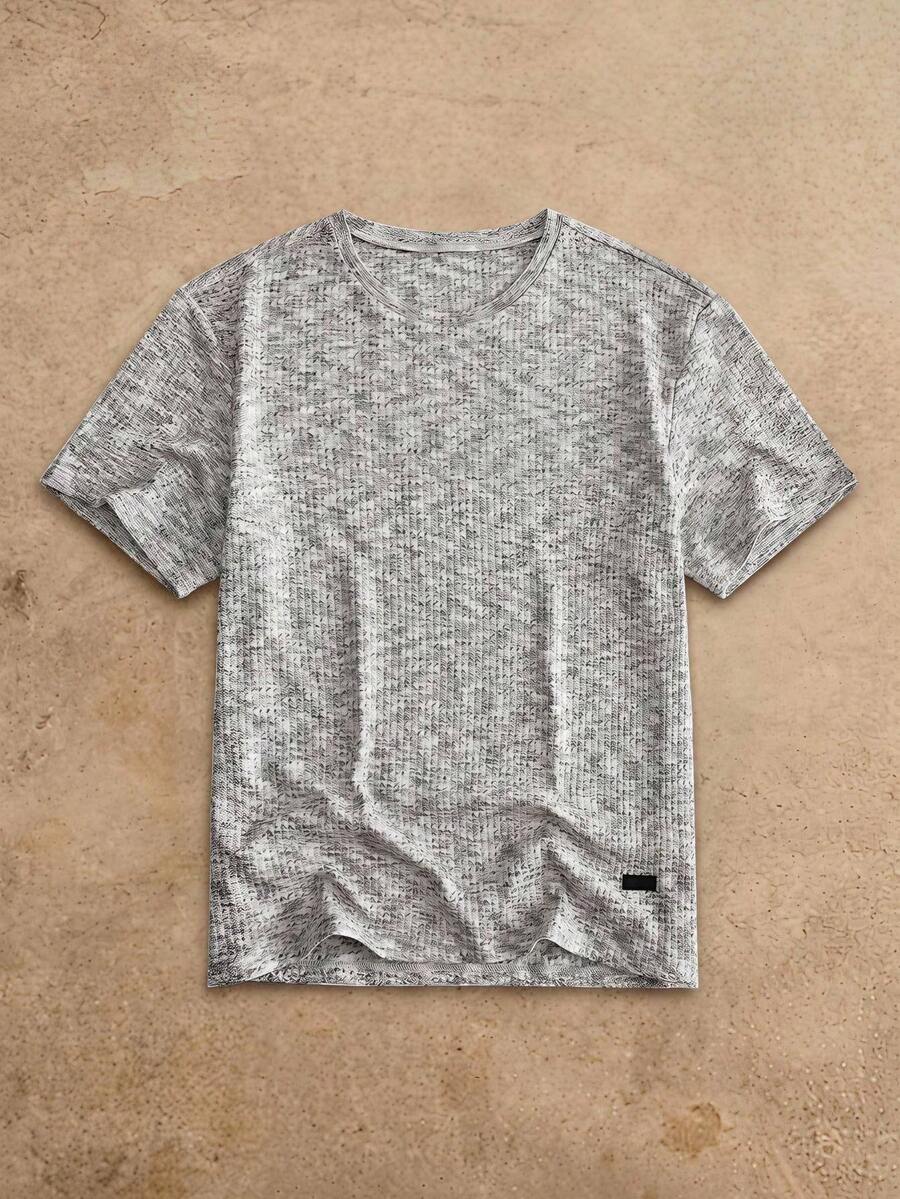 HIMLAND Men's Crew Neck Casual Versatile Daily Wear Short Sleeve T-Shirt - Multicolor - View 1
