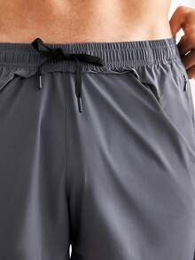 Driftmere Boyfriend Style Men's Ice-Cooling Elastic Short Sleeve & Quick-Dry Sports Shorts Set, Summer Boyfriend Style Men Two Pieces Outfits Gym Workout Running - Grey - View 7