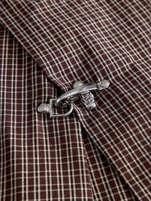SWAVVY Men's Spring/Summer Fashion Loose Wide Leg Pants With Airplane Buckle - Coffee Brown - View 5