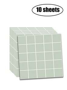 20/10 Stücke quadratische Gitter selbstklebende Mosaikfliesen Aufkleber, Vinyl Wandaufkleber für Küche, Badezimmer, Wohnzimmer, Heimdekoration Aufkleber für Feiertage & Geschenke - Mehrfarbig - Übersicht 20