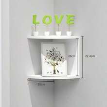 Corner Wall-Mounted Storage Rack, 5-Tier Corner Bookshelf, Floating Display Shelf, Suitable For Home, Living Room, Bedroom, Office, Bathroom And Small Space Decoration - White - View 11