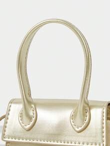 SHECARRY Women's Fashion Gold Mini Handbag, Exquisite, Small And Lightweight Messenger Earphone Bag, Cute Matching For Summer Travel, Party, Travel, Vacation, Bright Matching - Gold - View 6