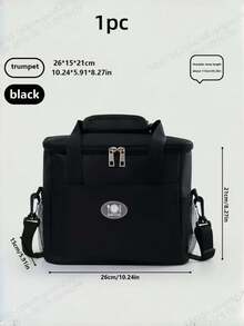 1Pc/2pcs – Black Lunch Box Bag, Insulated Lunch Bag, Elementary School Student Version, Includes Rice Bag. Waterproof, Thick Aluminum Foil Wrap, "Back To School" Edition. - Black - View 2