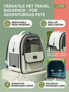 PETSIN 宠物背包，大型猫狗旅行背包，透明胶囊设计宠物包，猫狗用品，透气便携手提包，旅行包，圣诞节和情人节礼物 - 彩色 - 查看 3