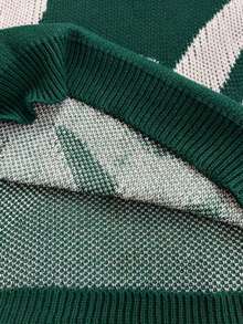 EGENSIO Top de punto de manga corta con bloques de color para hombre - Verde Oscuro - Ver 5
