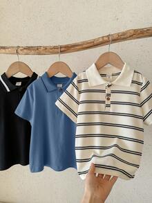 LMoss Kids 兒童小男孩 3件套休閒短袖 Polo 衫 - 彩色 - 查看 3
