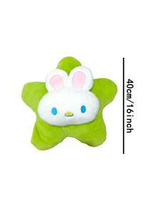 POKOJA LAND 1 Stück süßes Hase Stern Plüschkissen (Blau/Lila/Rosa). Heilendes sternförmiges Kissen mit Hasenohren. Dekorative Dekoration für Schlafzimmer & Sofa. Durchdachtes Geschenk für Tierliebhaber & Freunde. - Verschiedenfarbig - Übersicht 12