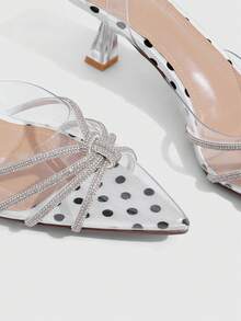 CUCCOO SZL Pantuflas de plástico con estampado ligero para interiores y exteriores, regalos de San Valentín, zapatos de verano, zapatos de primavera, vacaciones de primavera, Pascua, tacones de baile de graduación - Blanco / Negro - Ver 5