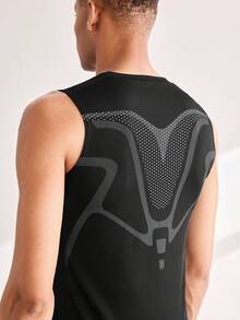 Driftmere Breathable Moisture-Wicking Compression Gym T-Shirt Tank Top For Boyfriend Style Men Summer Sports Workout Running - Black and White - View 8