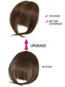 French Bangs Human Hair Air Bangs With Sideburns Brown Color Bangs Clip In Hair Extensions Beginner Friendly - S2 - View 4