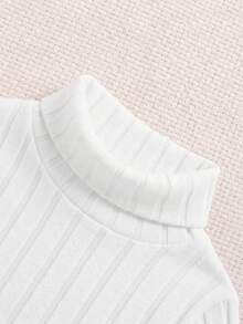 SHEIN 女嬰休閒彈性舒適高領內搭秋季上衣 3件套 - 彩色 - 查看 5
