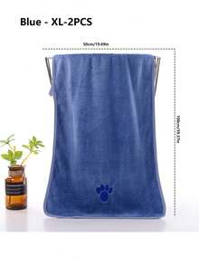 1/2/4pcs Pet Towels, Quick-Drying Microfiber, Absorbent Towels, Pet Bath Towels, Dog Scrubbing Towels, Embroidered Process. - Multicolor - View 8