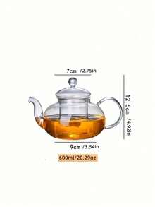 1Pc 600ml/800ml/1000ml Heat-Resistant High Borosilicate Glass Teapot With Infuser, Transparent …Glass Teapot For Loose Leaf Tea And Herbal Tea, Gooseneck Teapot For Induction Cooktop, Glass Tea Warmer Without Candle Back To Schoo - Transparent 2 - View 14