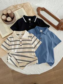 LMoss Kids 兒童小男孩 3件套休閒短袖 Polo 衫 - 彩色 - 查看 4