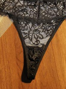 Seduluxe 1pc Plus Size Sexy Lace Panties - Black - View 4