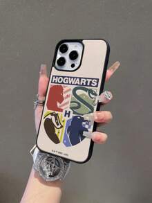 HARRY POTTER X SHEIN 時尚哈利波特霍格華茲四學院獅子蛇獾鷹配色徽章手機殼，復古復古防震防摔保護殼，適用於 iPhone 13/14/15/15Pro/16/16Pro/17Pro - 彩色 - 查看 6