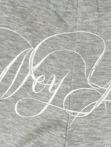 PAVTROS Men's Young Letter Print Drawstring Waist Casual Streetwear Sweatpants - Light Grey - View 5