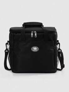 1Pc/2pcs – Black Lunch Box Bag, Insulated Lunch Bag, Elementary School Student Version, Includes Rice Bag. Waterproof, Thick Aluminum Foil Wrap, "Back To School" Edition. - Black - View 5