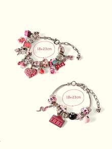 Popjeli DIY Summer Bb Pink Bracelet, Bear/Flower/Cross/Fashion - Pink - View 17