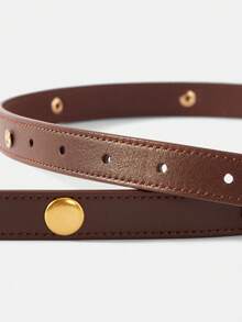 MOTF PREMIUM PRE BROWN RIVET PIN BUCKLE BELT - Brown - View 4