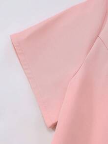 SHEIN Women's Elegant Party & Commute Pearl Decor Ruched Waist Pink Midi Dress Summer Outfit For Women Vacation Outfits For Women Casual Dresses For Women - Pink - View 8