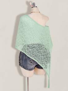 SHEIN ICON 夏季女款性感熱帶休閒波西米亞風節慶度假派對海灘婚禮外出薄荷綠鉤編素色 - 薄荷綠 - 查看 5