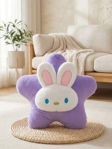 POKOJA LAND 1 Stück süßes Hase Stern Plüschkissen (Blau/Lila/Rosa). Heilendes sternförmiges Kissen mit Hasenohren. Dekorative Dekoration für Schlafzimmer & Sofa. Durchdachtes Geschenk für Tierliebhaber & Freunde. - Verschiedenfarbig - Übersicht 2