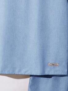 SHEIN Teen Boy 2pcs Teen Boy Casual Versatile - Baby Blue - View 3