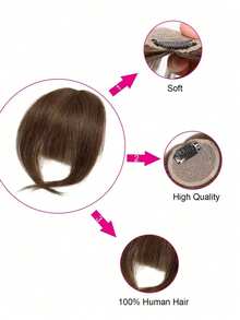 French Bangs Human Hair Air Bangs With Sideburns Brown Color Bangs Clip In Hair Extensions Beginner Friendly - S2 - View 5