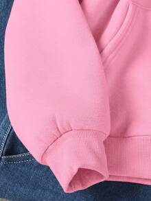 SHEIN Tween女孩秋冬休閒連帽保暖外套 - 粉色 - 查看 7