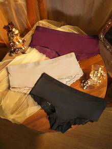 Divavoom Set 3 Potong Celana Dalam Patchwork Renda Ukuran Plus - MultiWarna - View 1