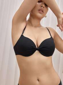 Bralution 3 件套女士简约文胸，性感加垫聚拢钢圈文胸 - 彩色 - 查看 5