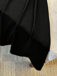 GlowEve Women's Solid Color Short Sleeve Lapel Neck Single-Breasted Blazer And Camisole Dress Elegant Suit Set - Black - View 8