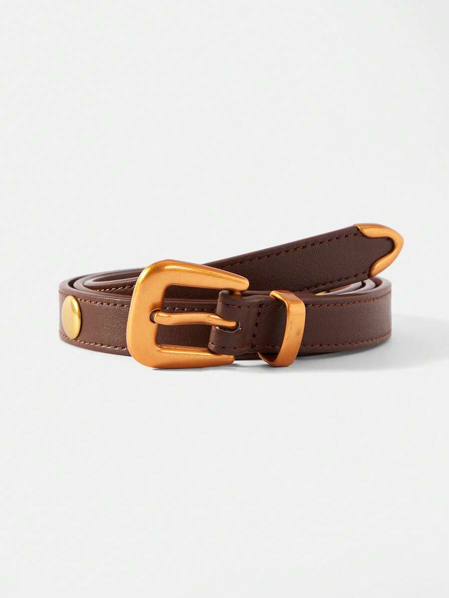 MOTF PREMIUM PRE BROWN RIVET PIN BUCKLE BELT - Brown - View 1