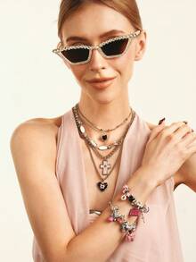 Popjeli DIY Summer Bb Pink Bracelet, Bear/Flower/Cross/Fashion - Pink - View 11