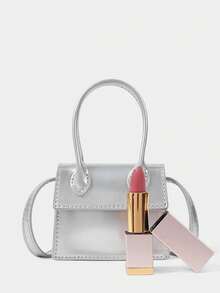 SHECARRY Women's Fashionable Silver Mini Handbag, Exquisite, Small And Lightweight Messenger Earphone Bag, Cute Matching For Summer Travel, Party, Travel, Vacation, Bright Matching - Silver - View 5