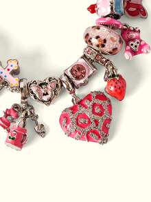 Popjeli DIY Summer Bb Pink Bracelet, Bear/Flower/Cross/Fashion - Pink - View 13