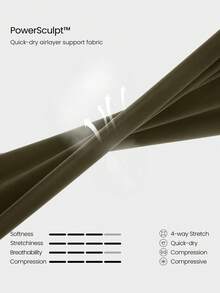 GLOWMODE 28" Powersculpt™ StudioShape Peakbum 喇叭褲，附網格拼接、抽繩防捲腰頭，高強度訓練健身房運動健身服 - 軍綠色 - 查看 6