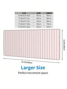 1PC Thick Anti Slip Non Slip Rubber Base Soft NS Style Pink White Striped Cute Mouse Pad Desktop Decorative Mat For Office Gaming Keyboard Pad Computer Accessories Desk Mat - A - View 3