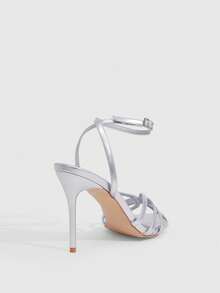 CUCCOO SZL Women's Fashion Pointed High-Heeled Sandals, Summer - Silver - View 3
