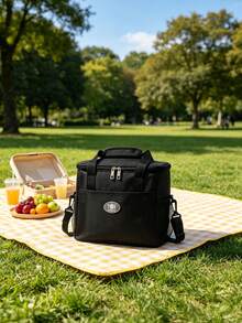 1Pc/2pcs – Black Lunch Box Bag, Insulated Lunch Bag, Elementary School Student Version, Includes Rice Bag. Waterproof, Thick Aluminum Foil Wrap, "Back To School" Edition. - Black - View 7